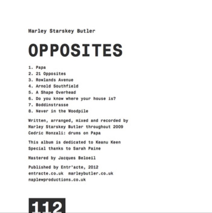 Marley Starskey Butler – Opposites&nbsp;(avant-pop)